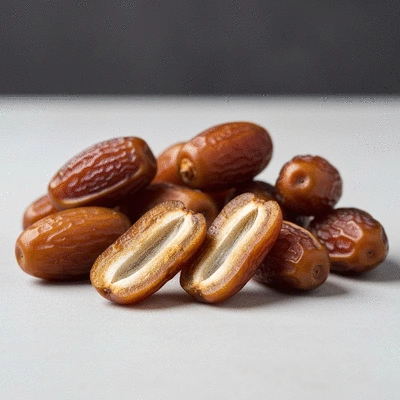 Assortment of fresh dates in a beautifully arranged display