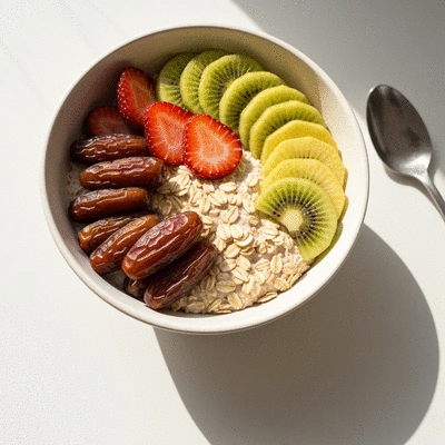 Delicious dates being used in a healthy breakfast bowl